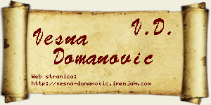 Vesna Domanović vizit kartica
